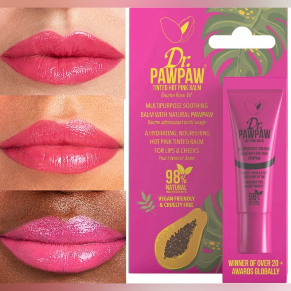 Dr. Pawpaw Tinted Hot Pink Balm for Face & Lips -BNIB